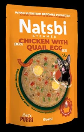 NATSBI CAT STEAMED CHICKEN WITH QUAIL EGG 80 g.